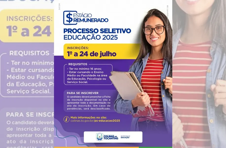 estágio remunerado Prefeitura de Colinas 2025